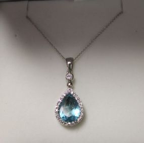 6ct Blue Topaz Necklace