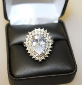 6ct White Sapphire Dinner Ring