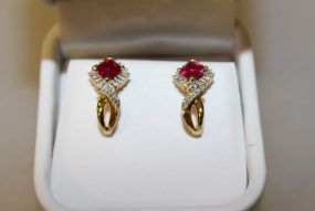 Ruby Diamond Earrings