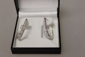 White Sapphire Pave' Earrings