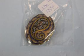 Painted Enamel Porcelain Pin Pendant