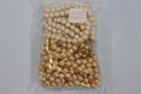 Three Costume Jewelry Pearl Strands