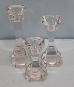 Trio of Villeroy & Boch Crystal Candlesticks