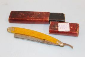 Celluloid Straight Razor in Box