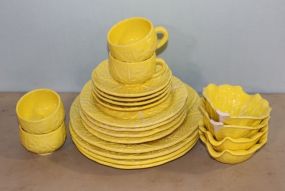 Yellow Portugal Lettuce Patterned Dishes
