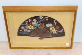 Hand Painted Fan In Shadow Box