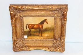 Framed Oil Painting of Horse in Gilt Frame