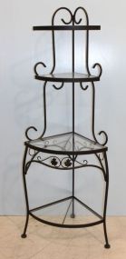 Iron and Glass Corner Stand