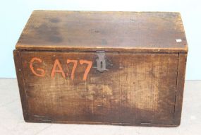 Wooden Crate with Hasp and Handles