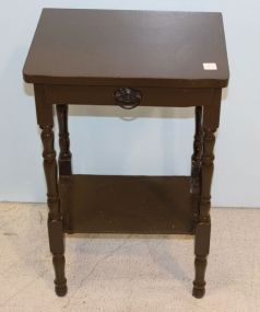 Brown Enamel Painted Side Table