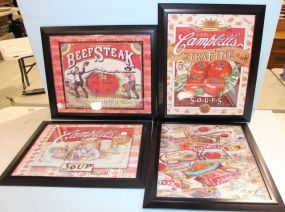 Four Framed Campbell Soup Puzzles