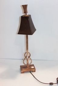 Silver Metal Lamp with Knot Design