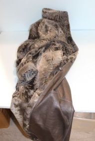 Reversible Leather and Fur Coat and Hat