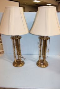 Pair of Rembrandt Brass Lamps with Shades