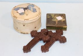 Butterfly Box with Degas Box and Pair of Resin Crosses