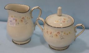 Noritake Tracery Creamer and Sugar Bowl