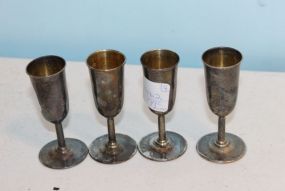 Set of Four Sterling Silver Cordials