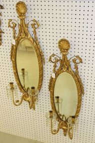 Pair of Gilt Mirrored Sconces