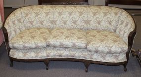 Three Cushion Carved 1930's Sofa