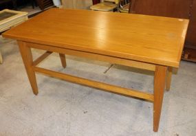 Pine Library Table with Under Mount Side Shelves