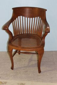 Oak Office Chair with Cane Seat