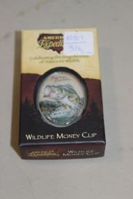 Pewter Money Clip with Fish Picture
