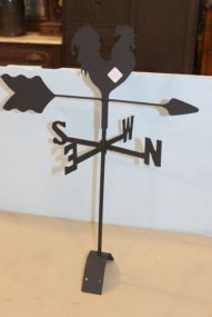 Black Sheetmetal Rooster Weathervane