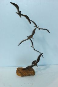Large Metal Sculpture of Flying Birds by Bijan