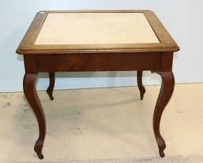 Queen Anne Style Inset Marble Top Breakfast Game Table