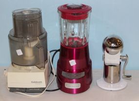 Pair of Cruisinart Appliances and a Ice O Matic Hand Turn Ice Crusher