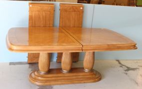 Bernhardt Satinwood Dining Room Table with Two Leaves