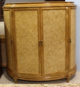 Bernhardt Cabinet in Satinwood with Faux Leather Doors