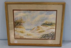 Original Watercolor by Mary Lewis Williamson of Beach Scene