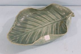 Large Pottery Leaf Dish