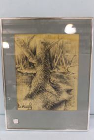 D. Murphy Matted and Framed Charcoal / Graphite on Paper Matted and Framed