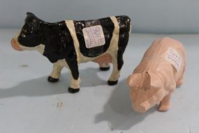 Reproduction Cast Iron Cow and Pig