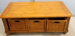 Double Sided Table with   Storage in Oak