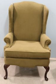 Craftsmaster Wing Back Chair in Olive Upholstery