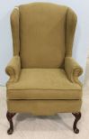 Craftsmaster Wing Back Chair in Olive Upholstery