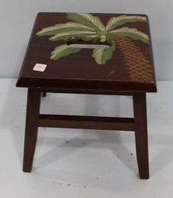 Stool with Painted Palm Tree