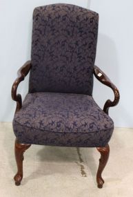 Arm Chair with Blue Upholstery