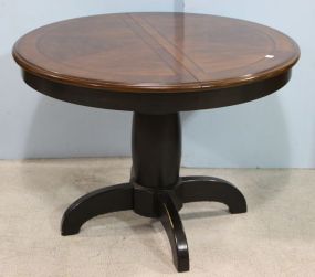 Banded Pedestal Table with Pop Up Leaf