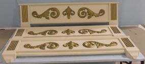 Three Wood Cornices with Gold Painted Scrolls