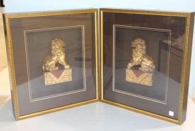 Two Shadow Box Framed Foo Dogs