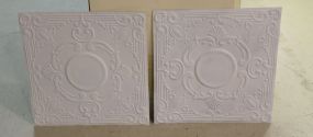 Two White Tin Ceiling Tiles
