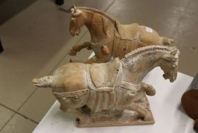 Pair of Wood Carved Horses