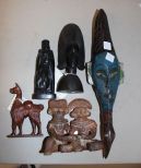African Woodcarvings, Asian Woodcarving  and Ceramic Mayan Figure