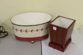Two Painted Tin Pot Holders