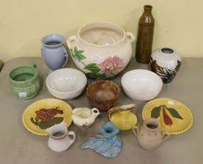 Large Hull Flower Pot and Various Vases, Plates and Bowls