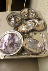Silverplate Trays and Sugar